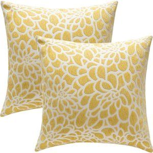 2 Pk 18x18 Inch Throw Pillow Cover Embroidered Floral X002YBD02T
